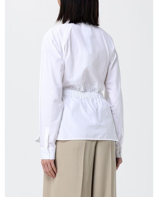Max Mara White Cotton Shirt With Drawstring