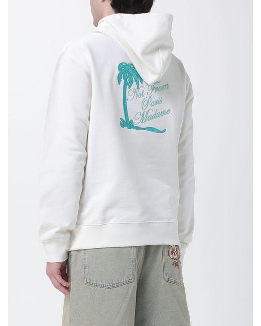 Drole de Monsieur White Cotton Hoodie for men