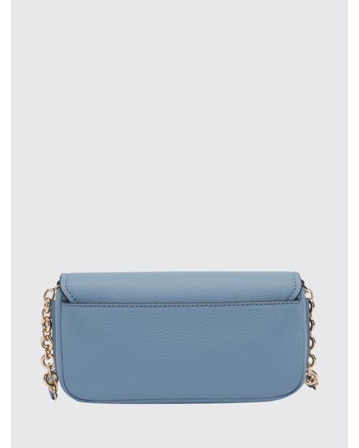 Michael Kors Blue Small Nolita Hammered Leather Shoulder Bag