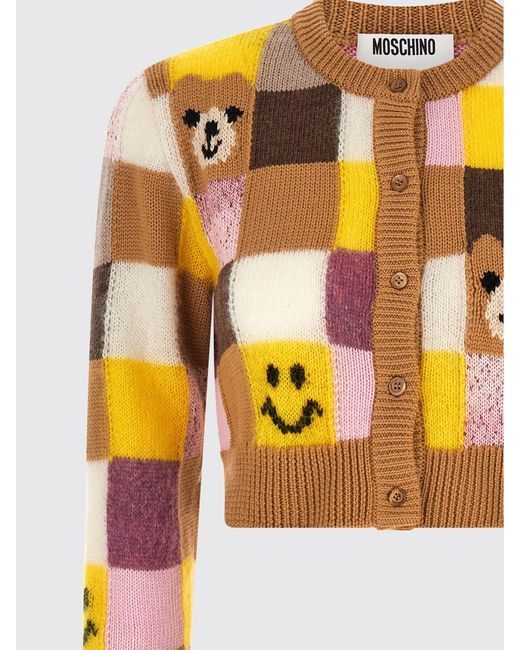 Moschino Couture Blue Teddy Cotton Crop Cardigan