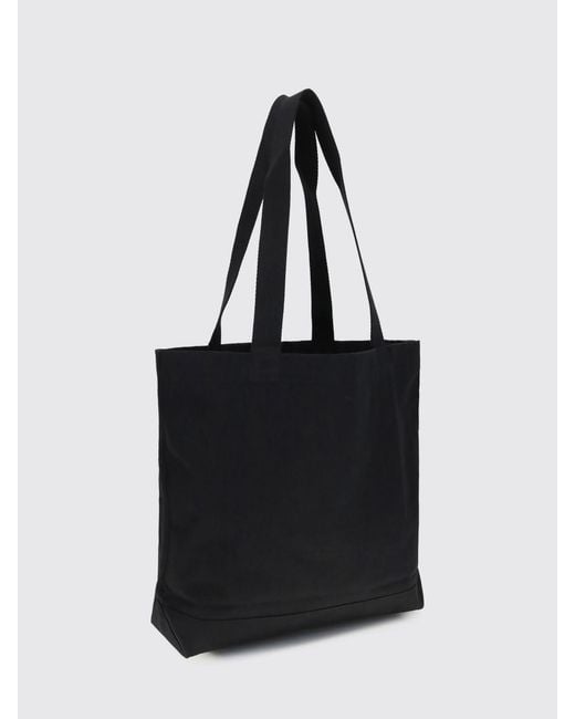 Maison Kitsuné Black Maison KitsunÉ Printed Cotton Tote Bag for men
