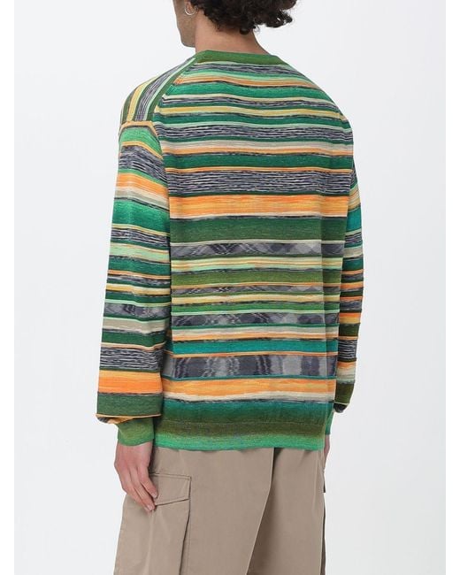 Paul Smith Green Striped Cotton Knit for men
