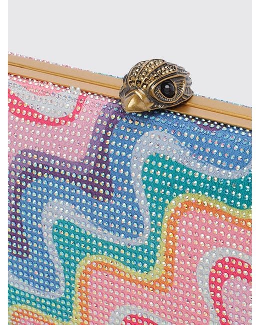 Kurt Geiger White Kensington All Over Rhinestone Satin Clutch