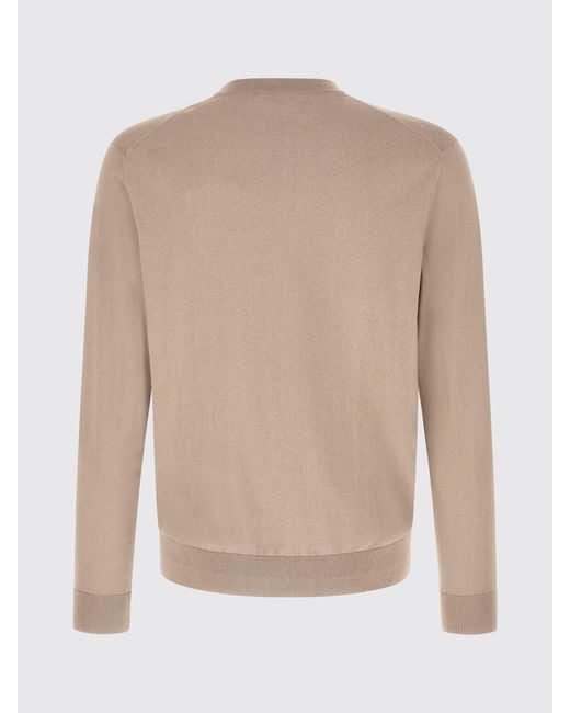 Ballantyne Natural Diamond Pattern Cotton And Cashmere Cardigan for men
