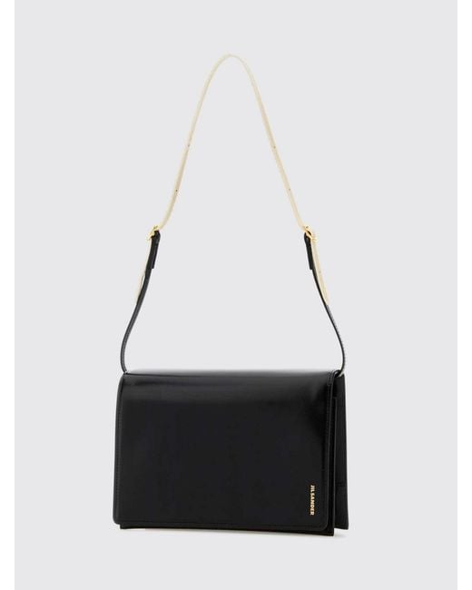 Jil Sander White File Calfskin Shoulder Bag