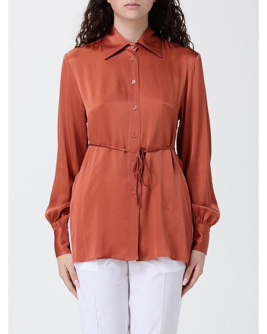 Semicouture Red Classic Satin Shirt
