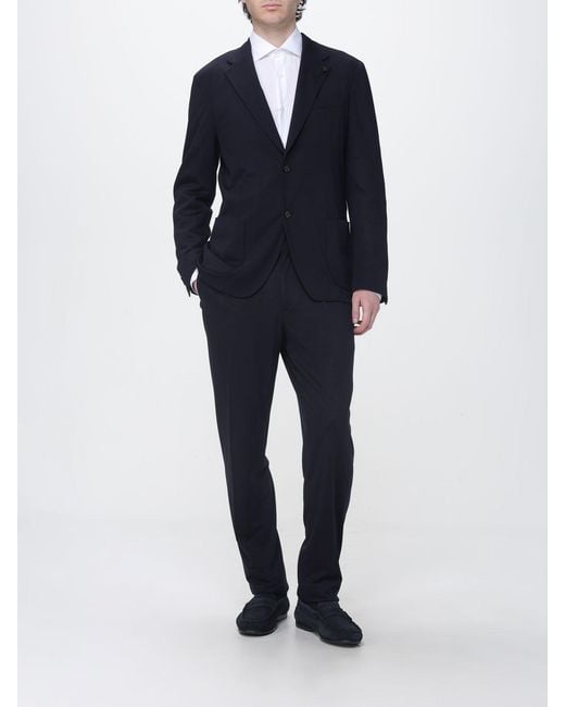 Lardini Blue Single-Breasted Wool Dress for men