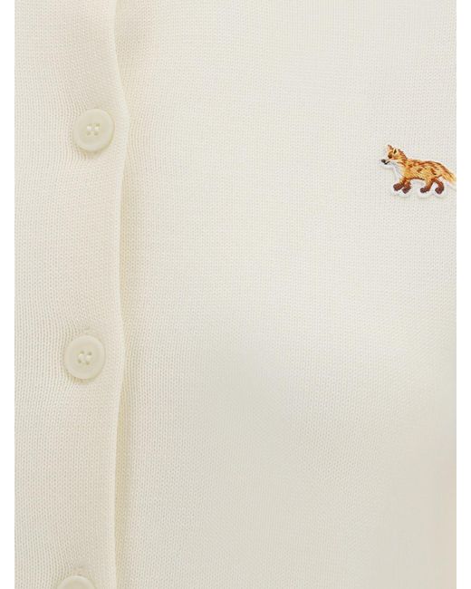 Maison Kitsuné Natural Maison KitsunÉ Crew Neck Cardigan