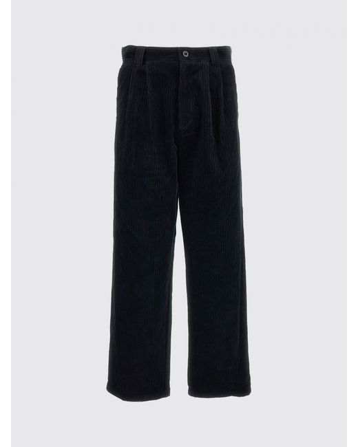 A.P.C. Blue Ricky Wide-Leg Cotton Trousers With Pleats And Mid-Rise Waist for men