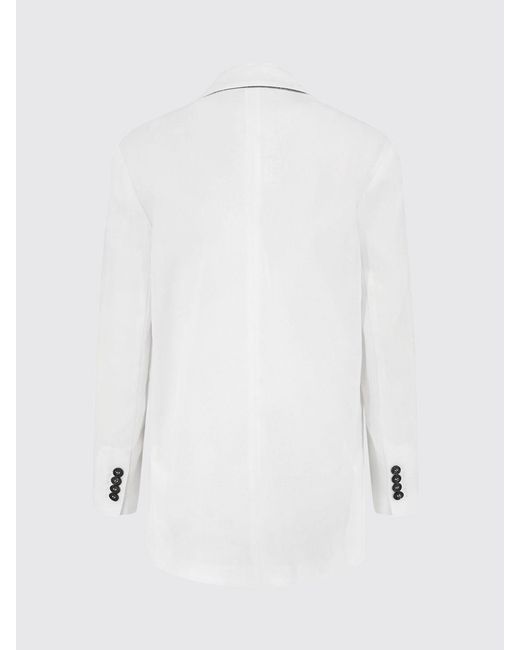 Brunello Cucinelli White Two-Button Single-Breasted Cotton Blazer for men