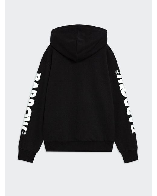 Barrow Black Cotton Hoodie With Logo for men