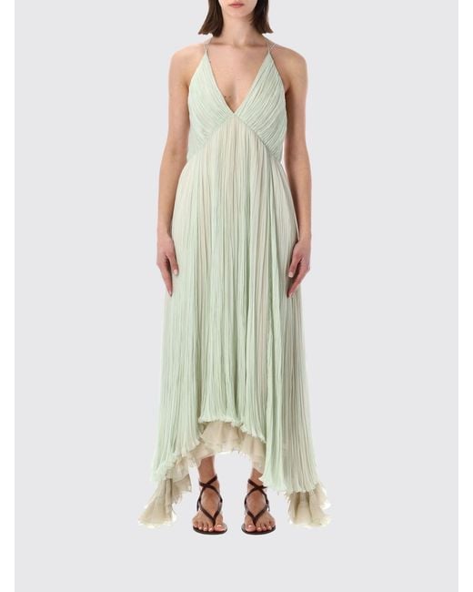 Alberta Ferretti Green Pleated Silk Chiffon Midi Ceremonial Dress