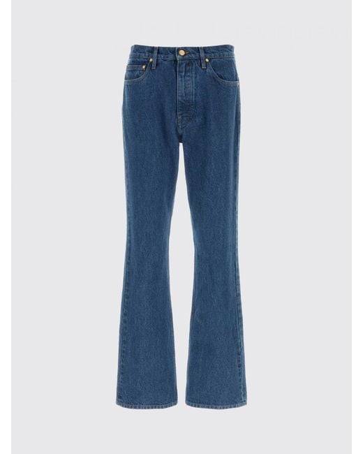 Jil Sander Blue Flared Cotton Trousers for men