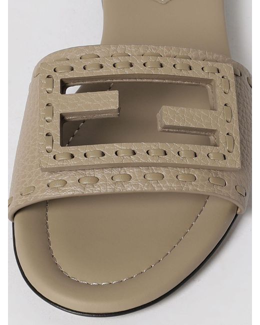 Fendi White Baguette Tumbled Leather Sandals