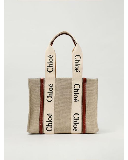 Borsa Woody di Chloé in Natural
