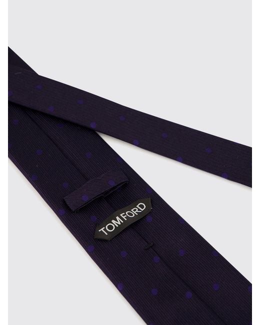 Tom Ford Blue Micro Polka Dot Patterned Tie for men