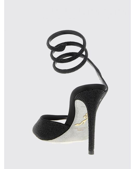 Rene Caovilla Black Polyester Audrey Sandals