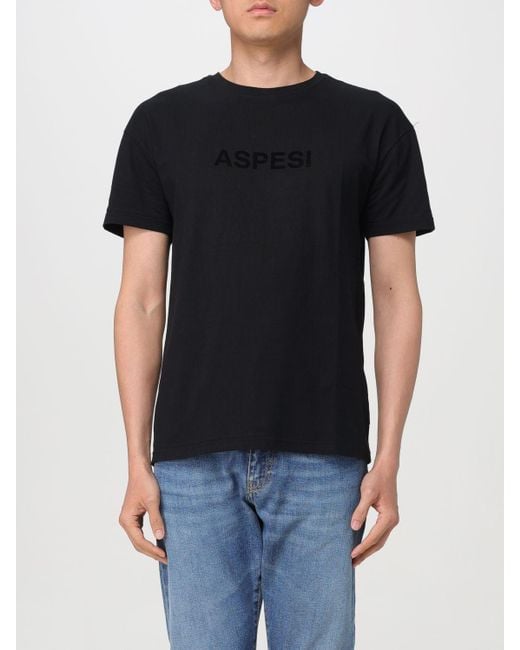 T-shirt in cotone con logo di Aspesi in Black da Uomo