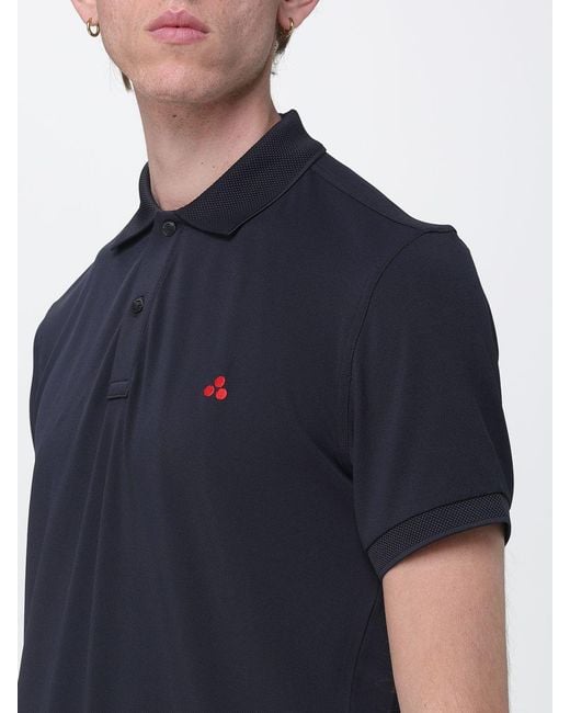 Peuterey Blue Technical Fabric Polo With Logo for men