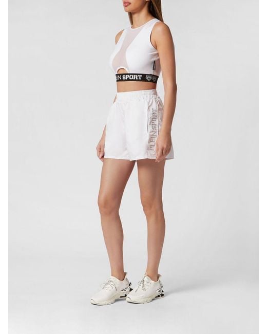 Philipp Plein White Sports Shorts