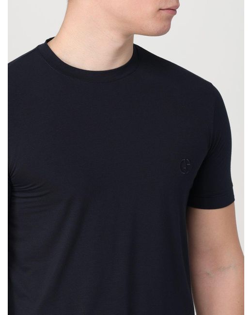 T-shirt basic di Giorgio Armani in Blue da Uomo