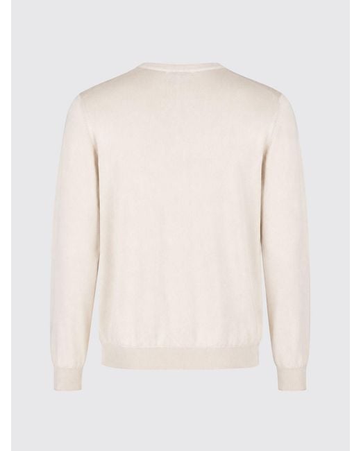 Fay White Basic Cotton And Silk Pullover for men