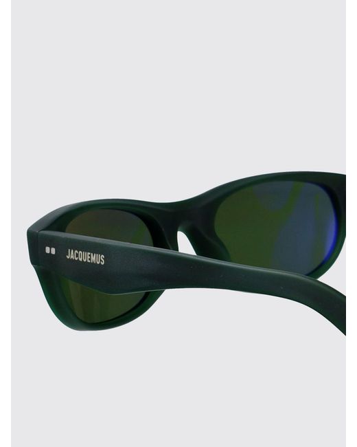 Jacquemus Green Rounded Acetate Sunglasses With Logo Lettering for men