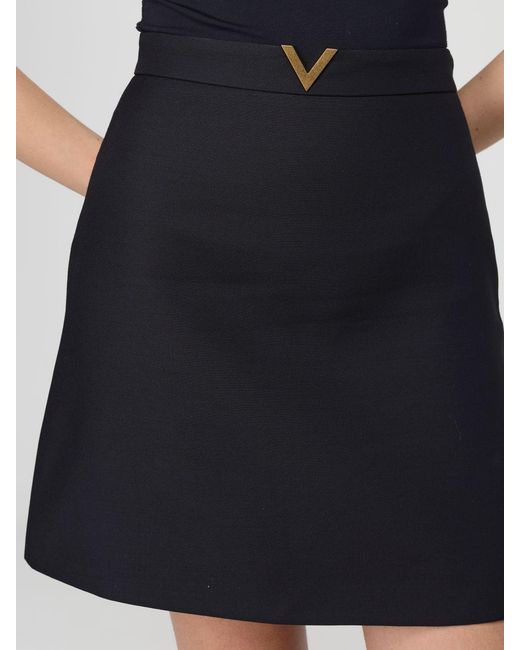 Valentino Black Crêpe Mini Skirt