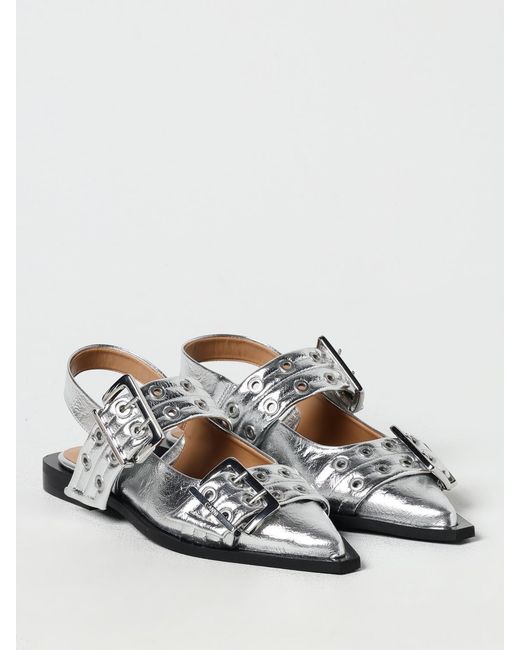Ganni White Ballet Pumps