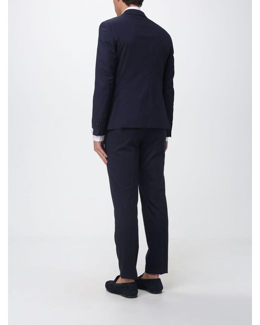 Manuel Ritz Blue Single-Breasted Stretch Wool Suit for men