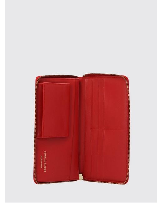 Comme des Garçons Red Polka Dot Calf Leather Wallet for men