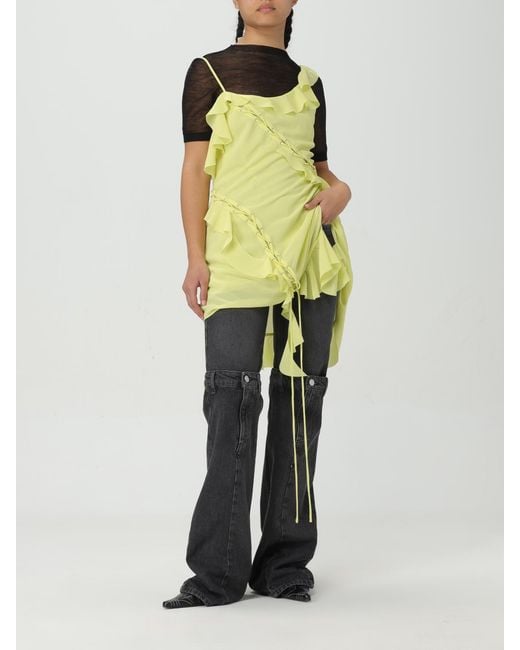 Acne Yellow Shoulder Strap Dress