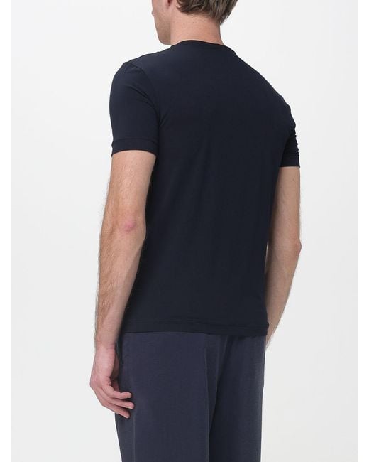 Giorgio Armani Blue Basic Viscose Jersey T-Shirt for men