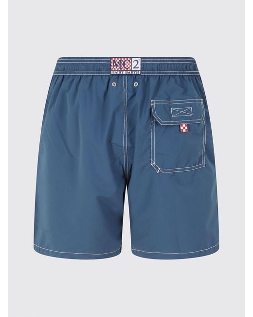 Mc2 Saint Barth Blue Checked Swimsuit for men