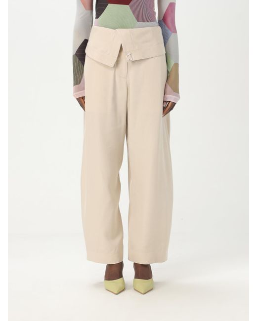 J.W. Anderson Natural Wide Leg Draped Waist Pants