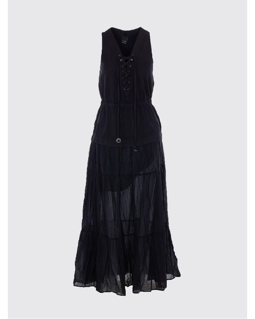 Pinko Black Cotton Long Dress