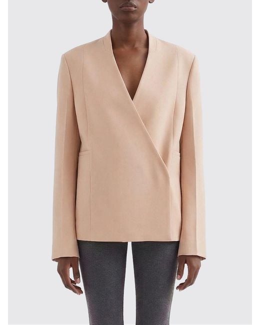 Jil Sander Natural Double Breasted Wool Blazer