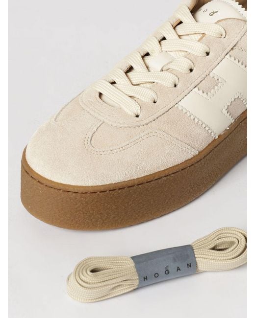 Hogan White Cool H698 Suede Sneakers
