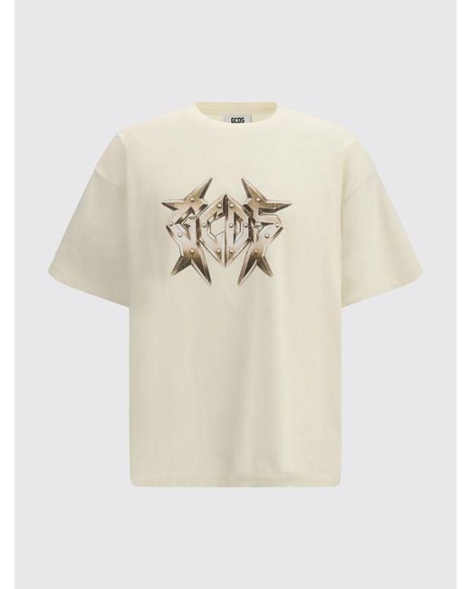 Gcds Natural Cotton Graphic Print T-Shirt for men