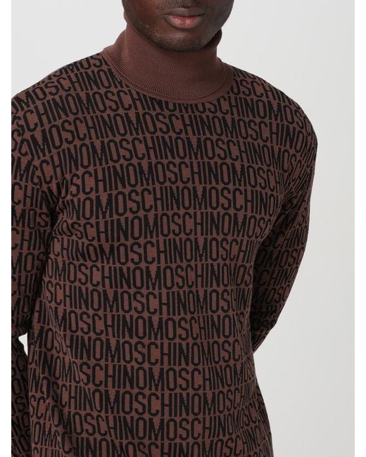 Pull Col Roulé En Laine Logoté Moschino Couture pour homme en coloris Brown