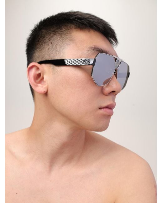 Philipp Plein White Sunglasses for men