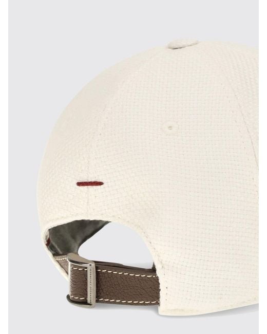 Brunello Cucinelli Natural Linen Blend Baseball Cap for men