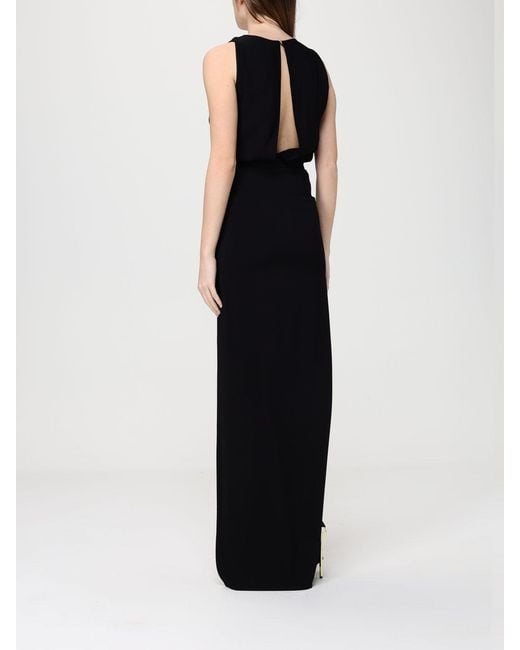 Elisabetta Franchi Black Asymmetric Viscose Dress