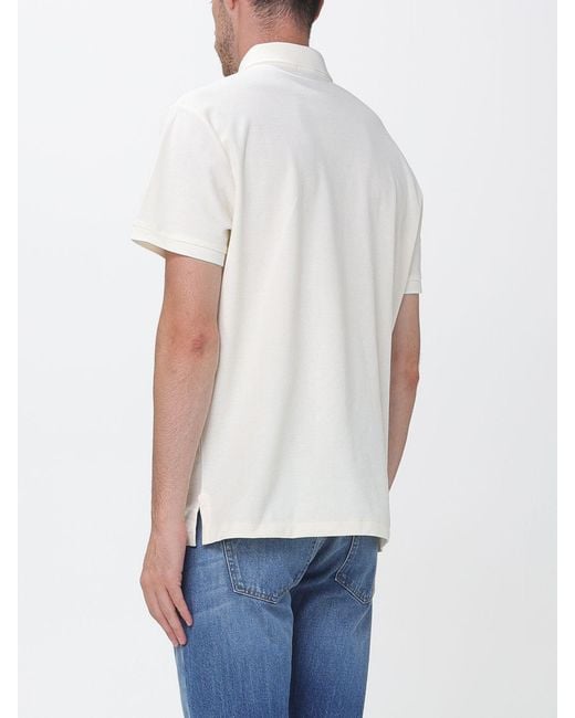 Polo Ralph Lauren White Short-Sleeve Cotton Knit Polo Shirt With Embroidered Pony Logo for men