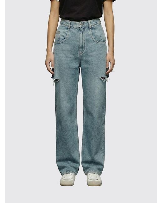 Maison Margiela Blue Straight Distressed Jeans