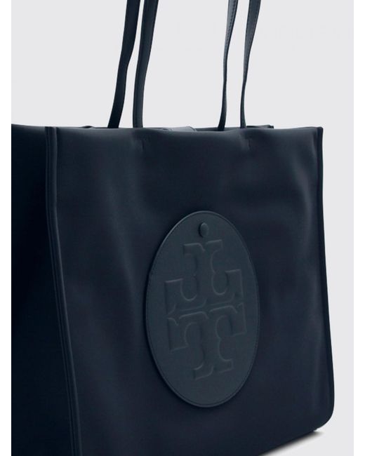 Tory Burch Blue Ella Recycled Nylon Tote Bag With Double Handle And Tonal Logo