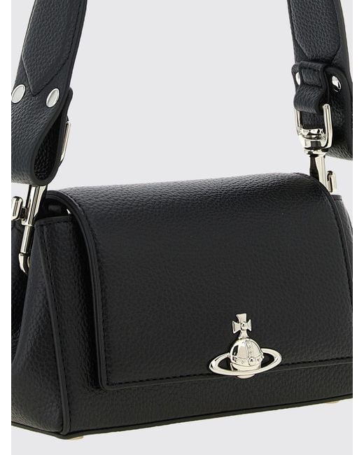 Vivienne Westwood Black Grained Faux Leather Bag