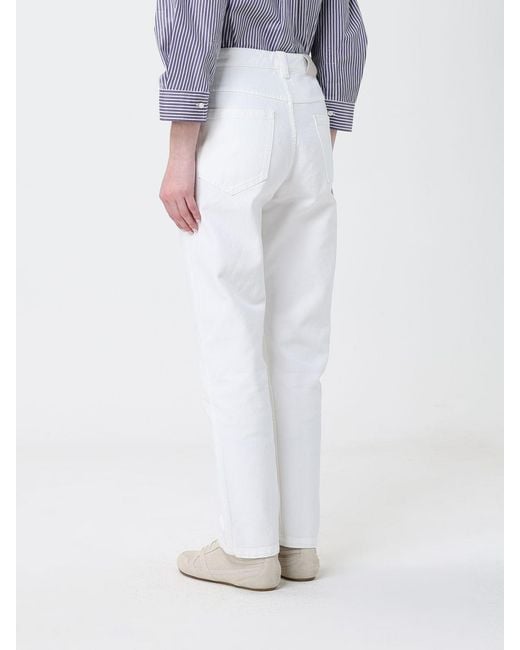 Brunello Cucinelli White Cotton Denim Straight Jeans