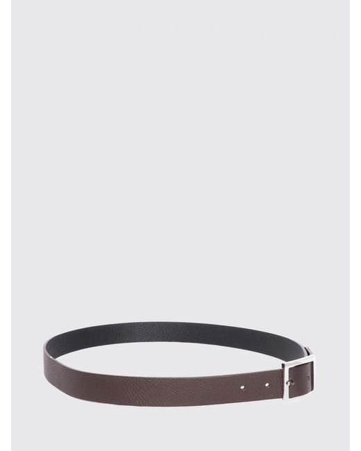 Orciani Brown Hammered Calfskin Leather Belt for men