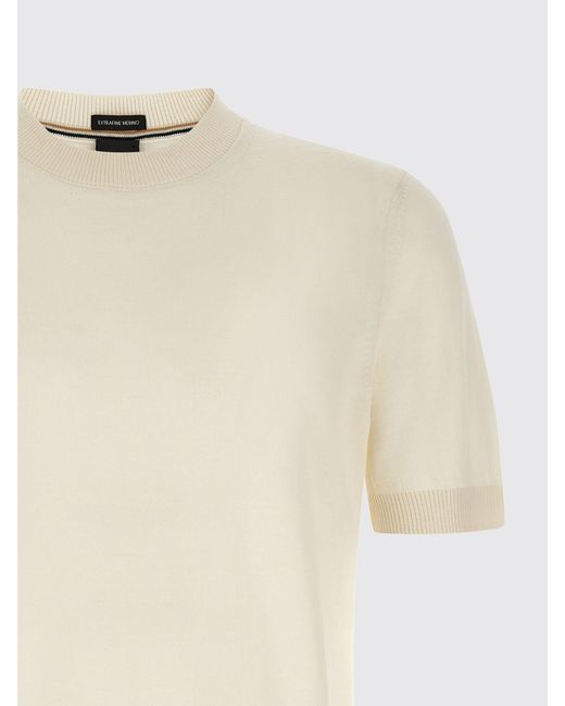 Boss White Short-Sleeved Crew-Neck Jumper for men